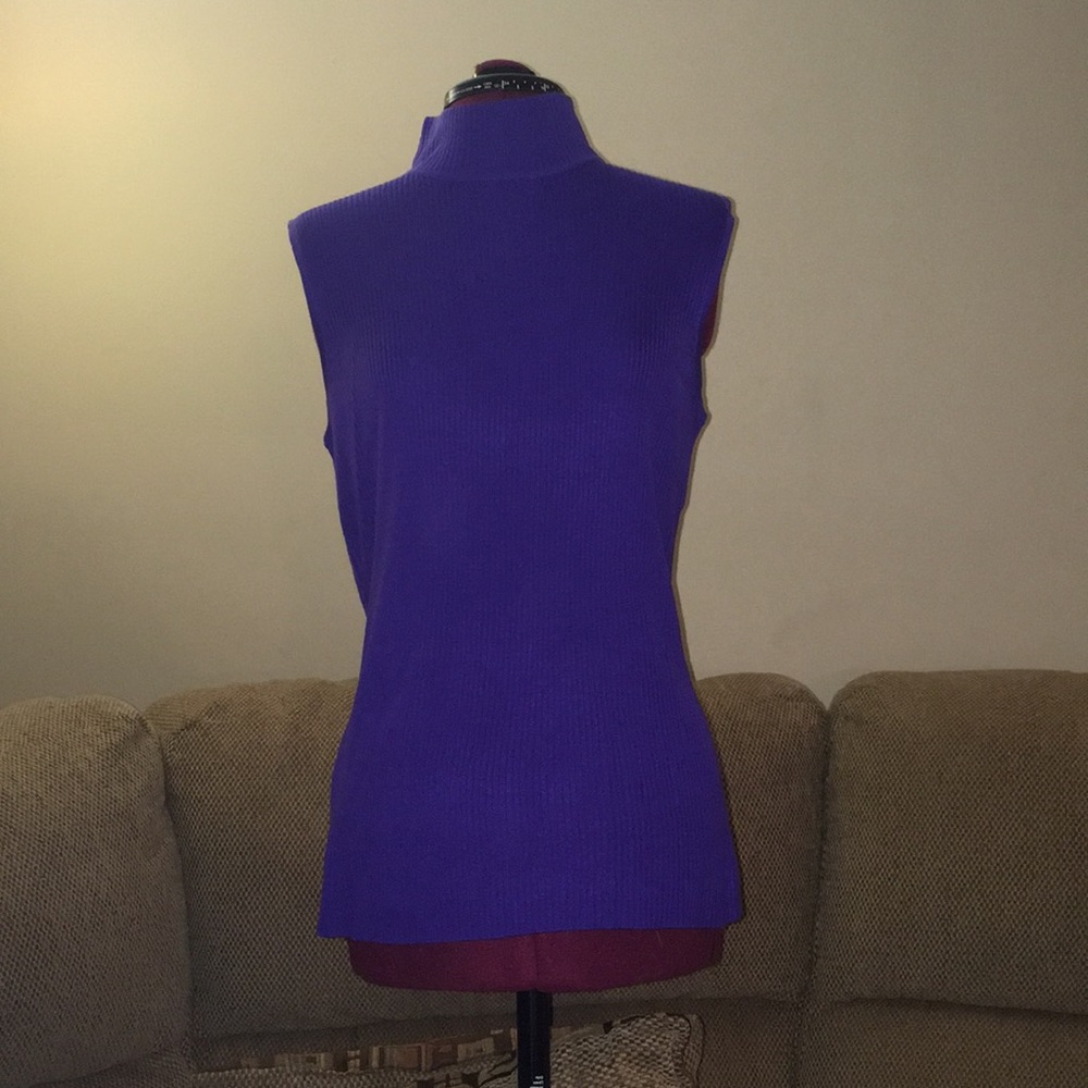 Purple turtleneck tank top
